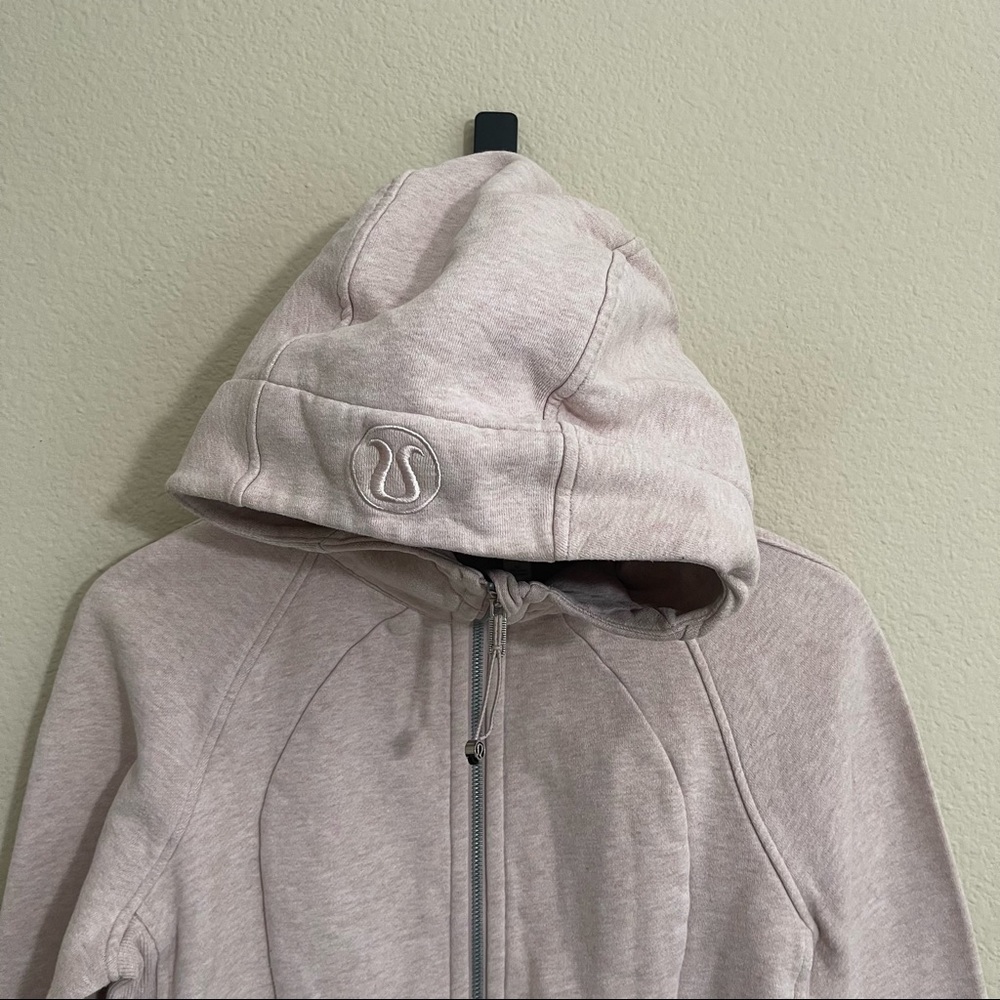 Lululemon Scuba Hoodie Light Cotton Fleece Full Zip Jacket Misty Pink 8 - Picture 6 of 14